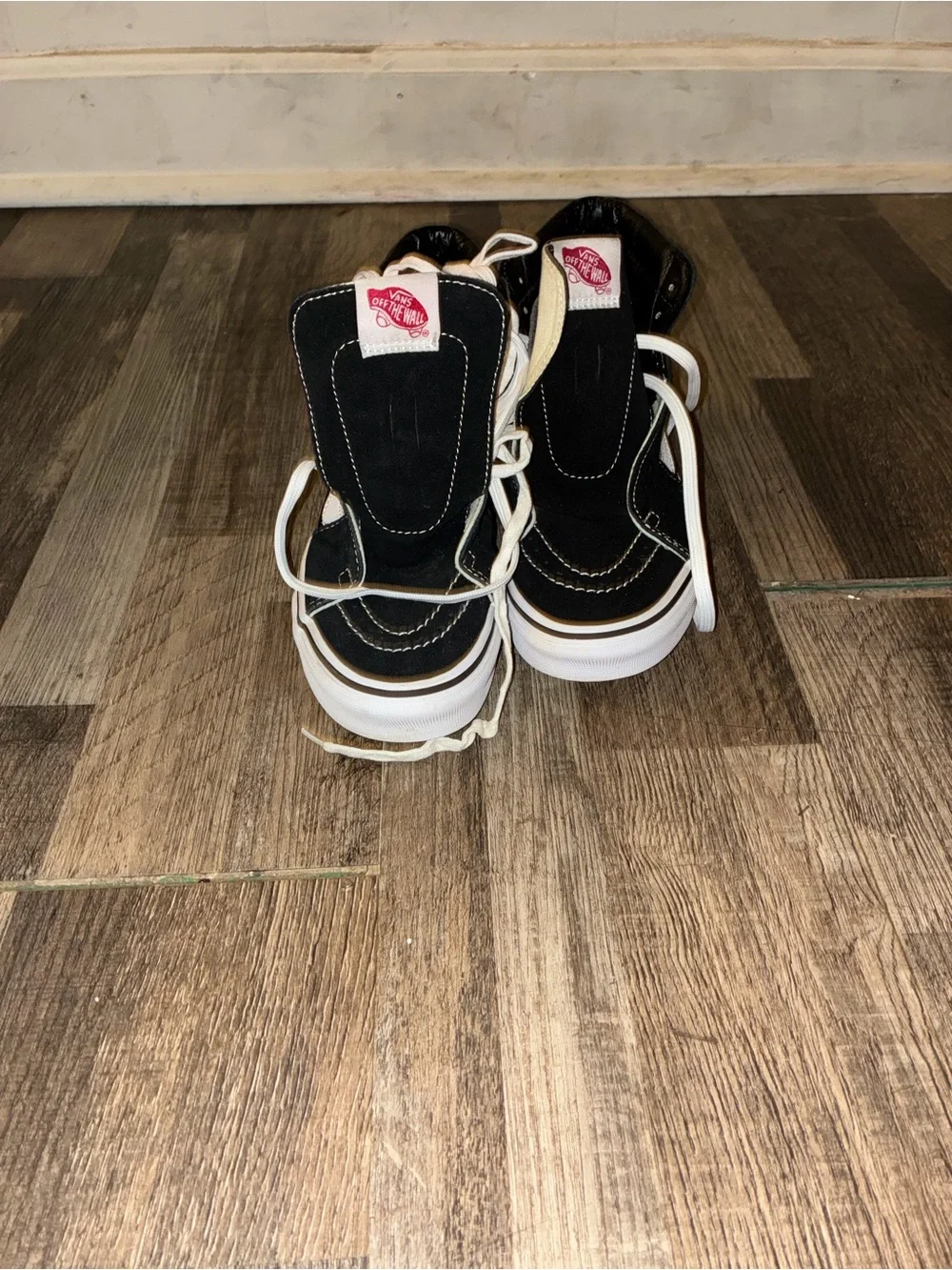 Black High-Top Canvas Sneakers with White Trim